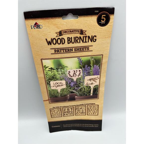 Plaid Wood Burning Tool Pattern Design Sheets (Outdoor) 5-Piece Set [G3F1] - Picture 2 of 7